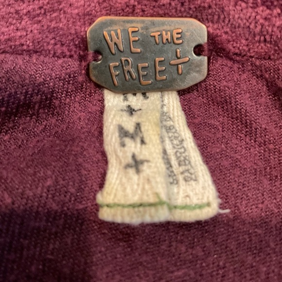 We The Free Milan Burgundy Crushed Velvet Top Size M* - Picture 7 of 8